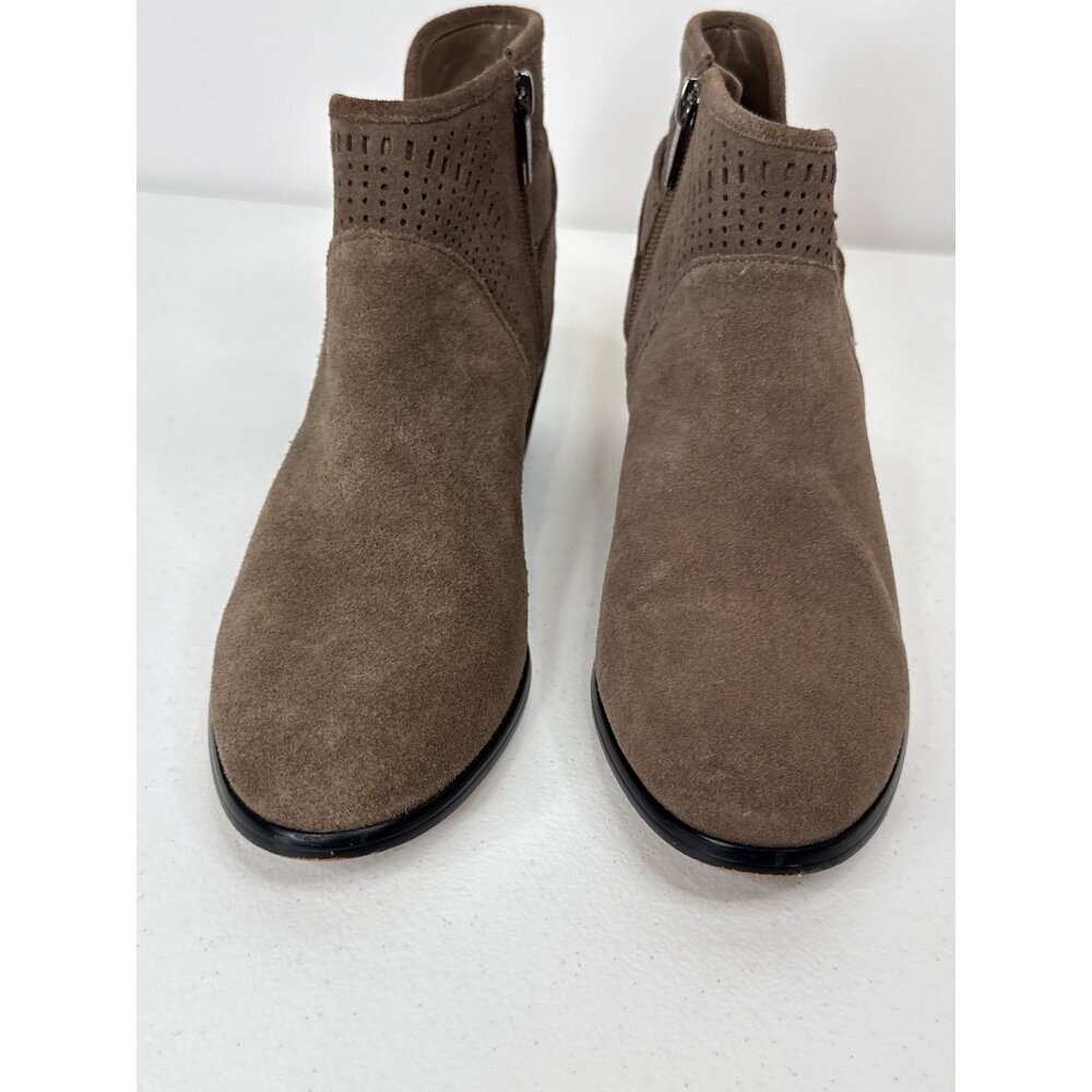 Vince Camuto Brown Suede Ankle Boots Womens 8.5 Leather Booties with Buckle - Picture 6 of 11